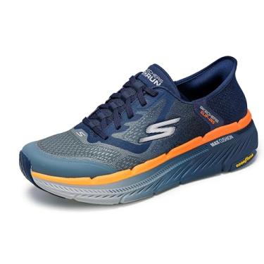 Imagem de Skechers Tênis masculino Max Cushion Premier 2.0 Ascendant II sem cadarço, Azul-marinho/laranja, 41