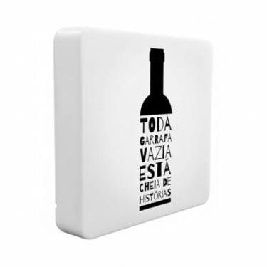 Imagem de Luminária Box Slim Garrafa Vazia USB, Branco, 20x18x5cm, LED 5W, Bivolt com Cabo USB 1,2m