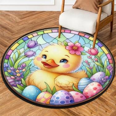 Imagem de Tapete redondo pequeno de 1,8 m de altura, tapete circular antiderrapante, lavável, tapete circular para quarto, sala de estar, berçário, cozinha, banheiro, entrada, decoração de casa