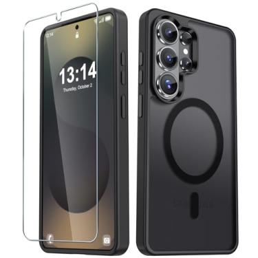 Imagem de YENAPOON Capa para celular Samsung Galaxy S26 Ultra, capa magnética fosca [atualizada em 2026] com 1 protetor de tela, suporte para MagSafe, proteção militar à prova de choque, parte traseira fosca