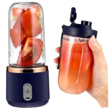 Imagem de Mini Liquidificador Mixer Processador Portátil Casa Camping Carro Recarregável 2 Copos Bivolt-Smile(cor aleatoria)