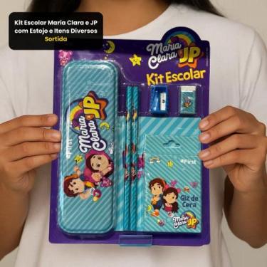 Imagem de Kit Escolar Maria Clara e JP com Estojo e Itens Diversos FIRST Azul