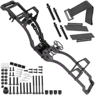 Imagem de BRCatWPark RC Carbon Fiber LCG Chassis Frame Upgrades Part for 1/10 SCX10 SCX10 II Capra 1.9 UTB & Other DIY Builds RC Crawler,Front Mounted Transmission LCG Chassis Kit,Cab Body Mount Brace,Colorful