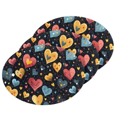 Imagem de CEBUGI Esponjas de limpeza que não arranham, pacote com 3 esponjas de cozinha para lavar pratos, suprimentos de limpeza para cozinha, banheiro, casa de banho (corações)