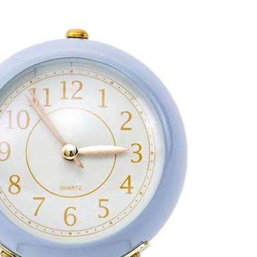 Imagem de Generic Pequeno Relógio Redondo Mesa Despertador Luz Noturna Resistência à Corrosão Quarto Escola Metal 1 X Relógio Redondo (#14)