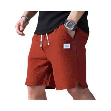 Imagem de Bermuda Masculina Casual Texturizada E Respirável Para Praia, Moda Par