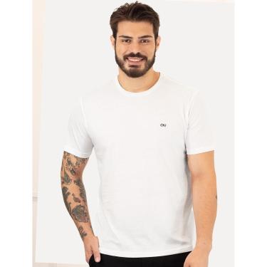 Imagem de Camiseta Calvin Klein Jeans Masculina CKJ Bordado Peito Branca-Masculino