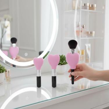 Imagem de Capas protetoras de pincel de maquiagem, capas protetoras de ponta de pincel de viagem, organizador universal, pacote com 3, pequeno, médio, grande (rosa)