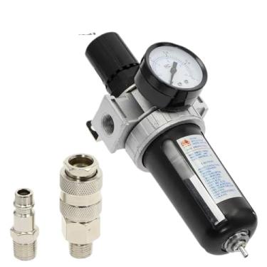 Imagem de Filtro regulador de ar SFR-200 1/4 polegada compressor de ar água óleo lubrificante armadilha acessórios de peças pneumáticas 1 peça (SFR-200-Brass-BT, 14MM)