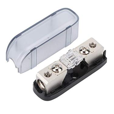 Imagem de Dioche Suporte de Fusível de áudio Estéreo Bloco de Distribuição de Caixa de Fusíveis AGU de Via única para Barco de Carro RV Com Tampa Transparente Removível Tamanho do Fio de Contatos (Branco 80A)