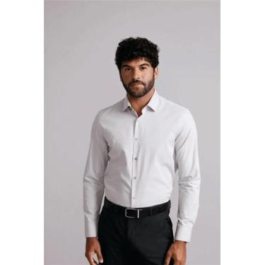 Imagem de Camisa Social Slim Fit - Cinza Claro - HIGHSTIL, Cinza, 42
