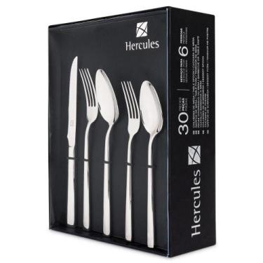 Imagem de Faqueiro 30 Pçs Aço Inox Estojo De Papelão Hercules Mykonos