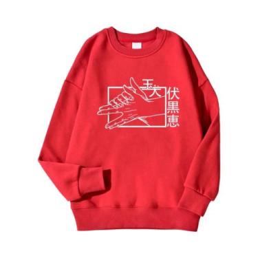 Imagem de Moletom Masculino De Fleece Estampado Jujutsu Kaisen Quente Confortáve