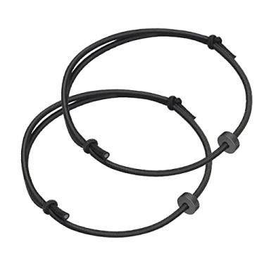Imagem de 2 peças de pulseira disjuntor de janela de carro, pulseira de vidro para carro com contas de carboneto de tungstênio, ferramenta de fuga de emergência de carro, pulseira de segurança de carro,