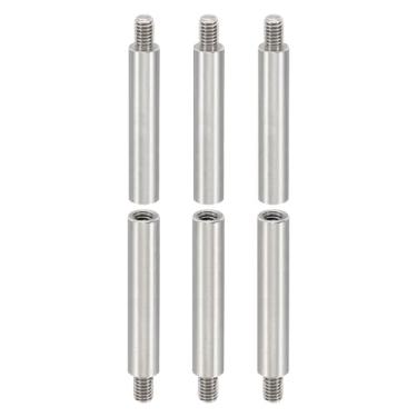 Imagem de 6 peças de espaçadores M4, espaçadores M4 35 + 6 mm kit de parafusos de espaçador de aço com parafusos 4 mm ID 6 mm OD métrico macho fêmea adaptadores para placa de circuito PCB RC drones placa-mãe