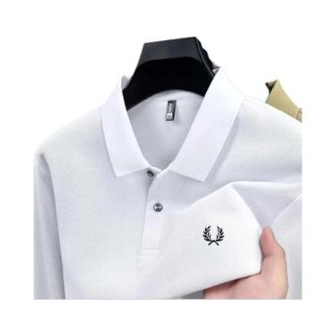 Imagem de Camisa Polo Masculina De Algodão De Alta Qualidade Com Manga Longa Mod