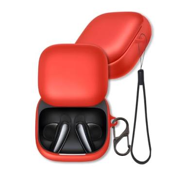 Imagem de Capa para fones de ouvido Anker Soundcore Liberty Buds, capa protetora de silicone macio FJIASTB com mosquetão e cordão, à prova de choque (vermelho)