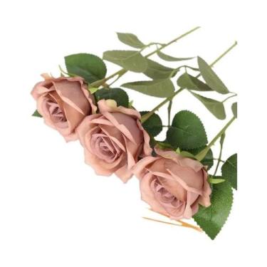 Imagem de Buquê De Flores De Rosa Artificial Em Seda Com Ramos Longos 5 Peças Ac