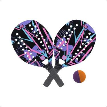 Imagem de Kit Raquete Beach Tennis de Praia com Bolinha Lilas BT100 - BEL 480615