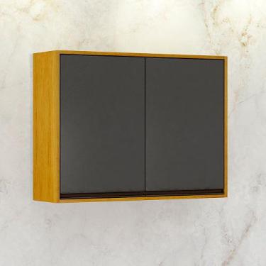 Imagem de Armário Aéreo 2 Portas 1 Prateleira Eduarda CHF Móveis, Cinamomo/Grafi