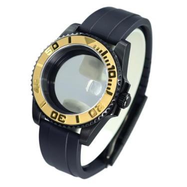 Imagem de FEIYASHI Black Yacht Design 200M Caixa de relógio à prova d'água para NH35 NH34/36/38 Miyota8215 ETA2824 Movimento Safira Glass Watch Case, Tampa inferior de vidro 5, For ETA2824 PT5000 Movement