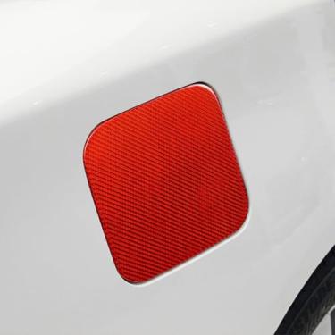 Imagem de FINMOKAL Adesivo de decoração de porta de tanque de gás de fibra de carbono real compatível com Infiniti Q50L 2015-2022 (vermelho)