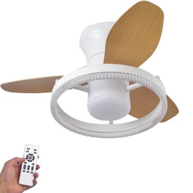 Imagem de Ventilador de teto de 88 cm com luzes e controle remoto, 6 velocidades reversíveis, ventilador com lâmpada LED de 56 W silencioso, ventilador de teto com luz, quarto infantil moderno adequad