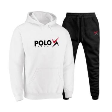 Imagem de Conjunto Moletom Masculino Canguru Confortável Capuz Bolsos - Polo Blu