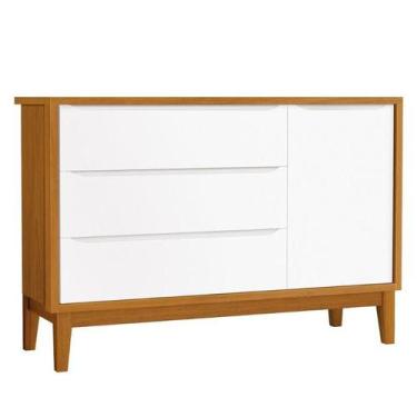 Imagem de Cômoda Infantil New Classic Branco Acetinado Savana com Pés Madeira  R