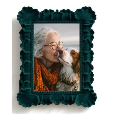 Imagem de FOLKOR Porta-retrato 12 x 18 cm para decoração de mesa de mesa, moldura decorativa de folha colorida com toque de veludo para pinturas de diamante, pôsteres de impressões artísticas, decoração de