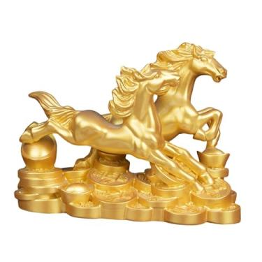 Imagem de Ｂｅｓｇａ Estátua de Cavalo em Resina, Estatueta Moderna, Ornamento, Escultura para Estante, Mesa, Centro de Mesa, Lareira, Entrada de Casa, Ouro, M