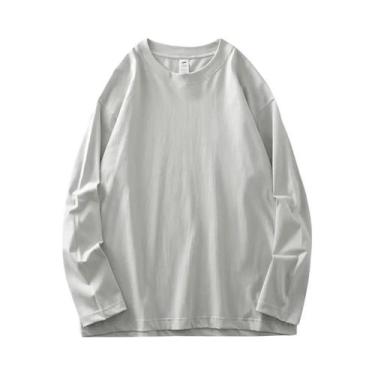 Imagem de Camisetas Masculinas De Manga Longa Em Algodão Primavera 2025 Cores Só