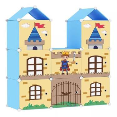 Imagem de Guarda roupa infantil decorativo castelo armario menino - Tempo Real