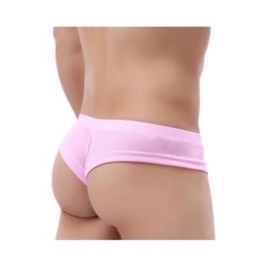 Imagem de Cuecas Boxer Masculinas Sexy De Cintura Baixa Em Tecido Canelado Com B