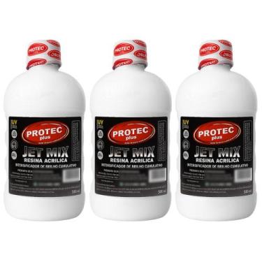 Imagem de 3 Resinas Acrílicas Jetmix Pronto Uso Pós Lavagem - 500ml