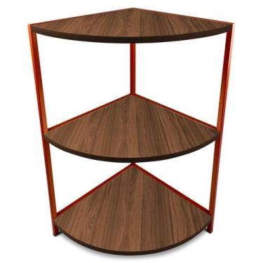 Imagem de Estante De Canto Tripla Colby 3 Prateleiras Madeira e Aço - Geral, Cob