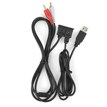 Imagem de 3.5mm 3.3ft carro aux usb extensão fio aux adaptador estéreo fêmea para 2 rca macho cabo estável para carro barco motocicleta