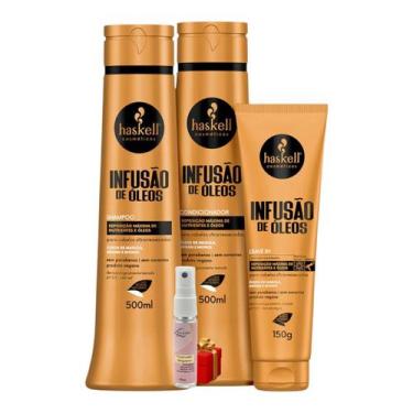 Imagem de Kit Infusão de Óleos Shampoo + Condicionador 500ml + Leave In 150g + P