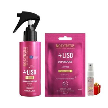 Imagem de Kit Mais liso 1 Spray 100ml 1 Dose 30g + Presente Lourre 15ml - BIOEXT