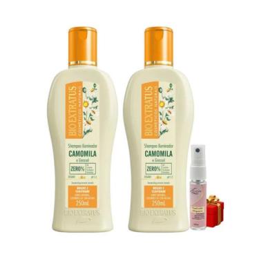 Imagem de Kit 2 Shampoo Iluminador Camomila 250ml Bio Extratus + Presente Lourre