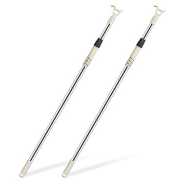 Imagem de X-Kingsun 2 varetas telescópicas de claraboia com gancho, varinha para persianas, haste de tensão ajustável para persianas, varinha de puxar de cortina para claraboia, janela sem fio