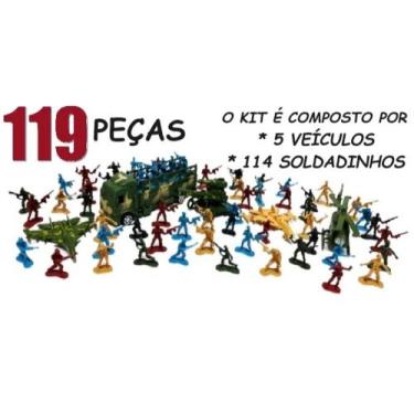 Imagem de Soldadinho de brinquedo conjunto militar soldados e tanque de guerra -