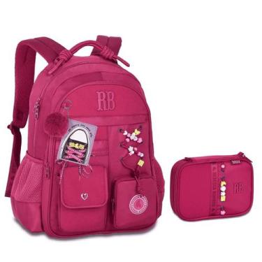 Imagem de Kit Rebecca Bonbon Beaded Fun Mochila e Estojo Oficial Cor:Rosa, Rosa