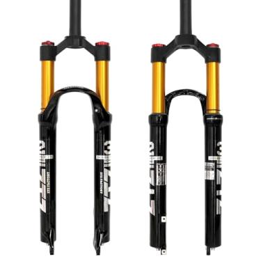 Imagem de B Bolany Garfo de suspensão para bicicleta de montanha, garfo de suspensão para bicicleta de montanha, ar de 26/27,5/73,7 cm, garfo dianteiro de bicicleta de tubo reto/cônico de 100 mm (manual, 66 cm)