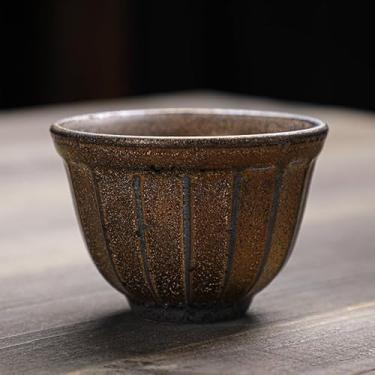 Imagem de Xícara de chá de cerâmica grossa, xícara principal, conjunto de chá de kung fu de cerâmica esmaltada ferrugem com capacidade de 70,9 g-A2