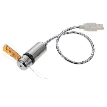 Imagem de BRIGHTFUFU ventoinha USB ventilador pequeno relógios ventiladores USB para computador ventilador conduzido mini ventilador relógio do computador conduziu fã de computador alumínio