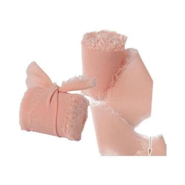 Imagem de Fita De Seda Chiffon Com Bordas Desfiadas Feita À Mão 5M Para Convites