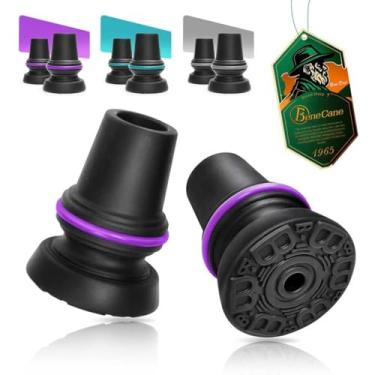 Imagem de BeneCane Pacote com 2 pontas de cana de substituição de 9,5 cm, bases de borracha antiderrapantes resistentes, ajuste universal para bengalas e muletas, almofadas para pés para todos os terrenos