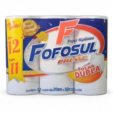 Imagem de Fofosul Prime Papel Higiênico Folha Dupla, 12 Rolos de 20m x 10cm, Toque Extra Macio, 100% Fibras Celulósicas
