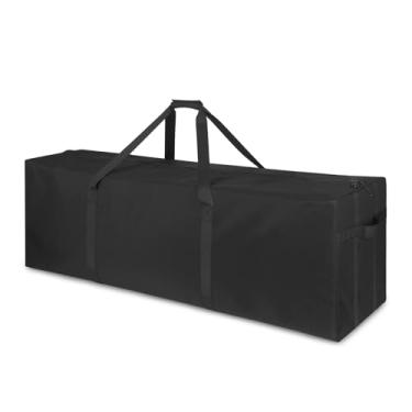 Imagem de TOPDesign Bolsa esportiva extra grande com zíper de 116 cm para armazenamento de equipamentos esportivos, impermeável, dobrável, com alças acolchoadas, Preto, 58 Inches, Casual